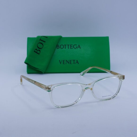 Bottega Veneta BV1028O 004 Square Eyeglasses 51mm – Transparent Beige - Picture 1 of 9
